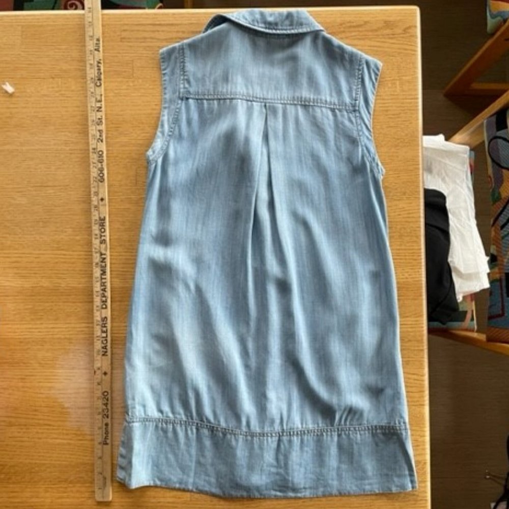 Soft Blue Denim CLOTH & STONE Sleeveless Loose-Fitting Shirt-Dress XS - Picture 9 of 9